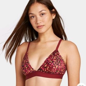 Size M & S Leopard Print Unlined Triangle Bralette